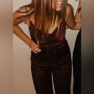 Maroon Adjustable Strap Jumpsuit